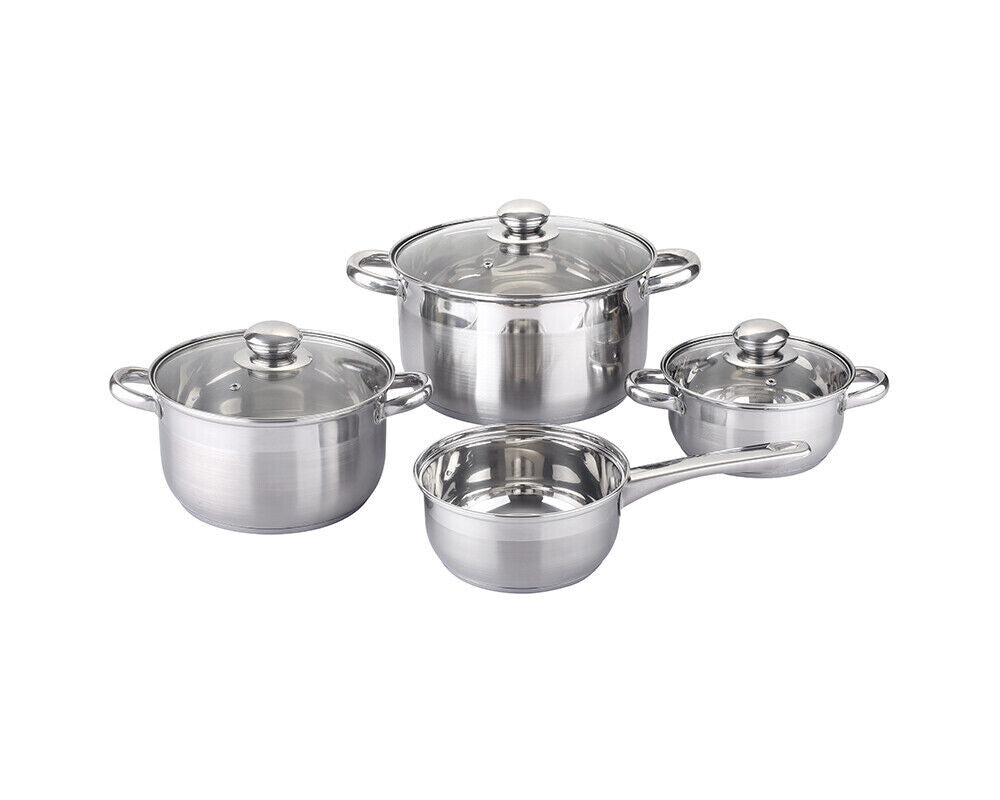 MICHELINO DENVER Edelstahl Kochtopf-Set - Silber, 7-eilig