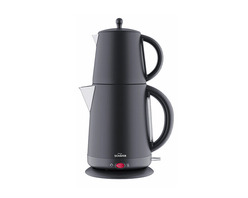 Schäfer 2 in 1 Teekocher 1,7 Liter Schwarz matt