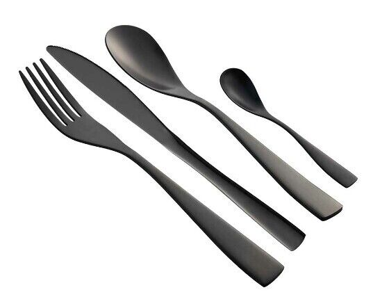 Schäfer Besteckset 24 teilig Menü Tafel 6 Personen Metallic Schwarz