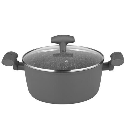 Michelino Fleischtopf mit Deckel Serie Nora Grau Durchmesser 20/24/28cm