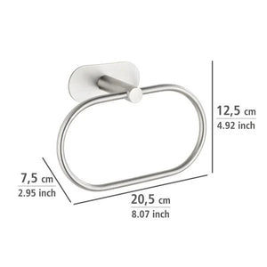 Wenko Handtuchring Turbo-Loc Edelstahl Orea Matt ohne Bohren mit Kleepad System