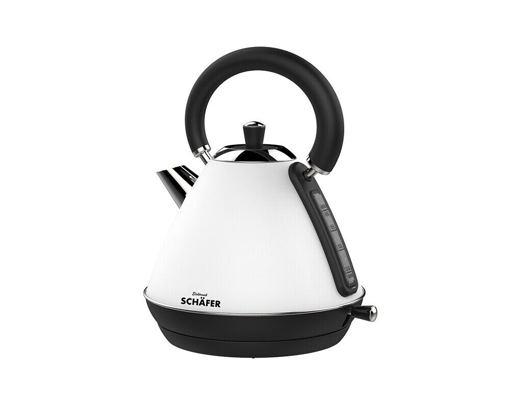SCHÄFER Edelstahl Wasserkocher Modern 2.200 Watt Wasserkessel Teekocher