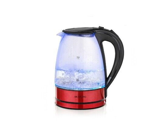 Michelino Wasserkocher mit LED Beleuchtung 1,7L rot