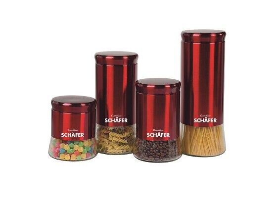 Schäfer 4er Vorratsdosen-Set Rot