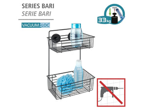 WENKO Bad Korb Regal Wand Ablagen Dusche ohne Bohren BARI 2 Etagen Accessoires
