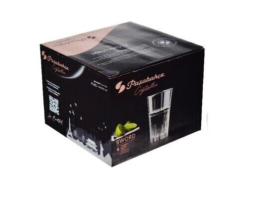Pasabahce Trinkglas Longdrinkglas Kaltgetränke Criystallin Sword 350ML 4er Set