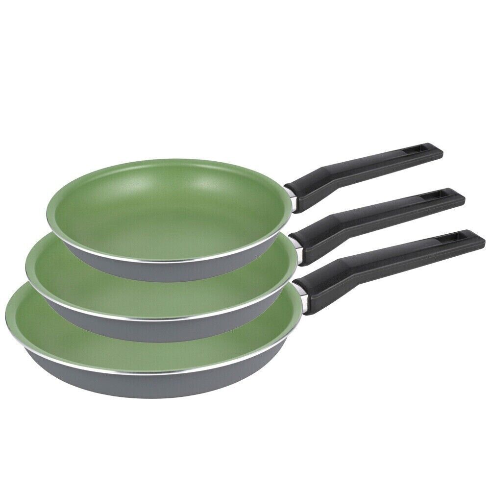 MICHELINO Pfannen Set 20-24-28cm Antihaftbeschichtung Bratpfanne in Grün