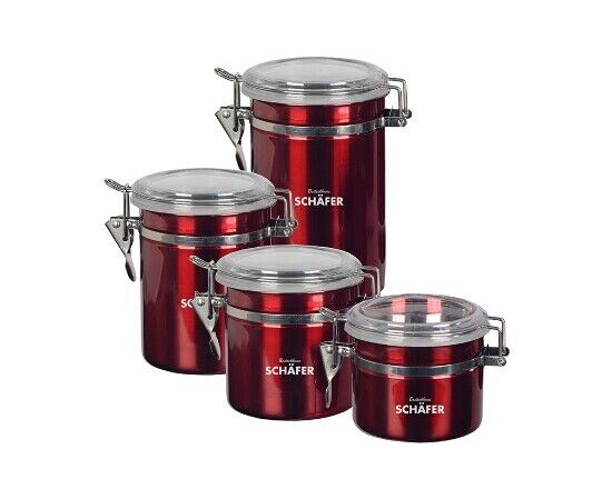 Vorratsdosen 4er-Set Deckel mit Sichtfenster Aufbewahrung Dosen Behälter Küche