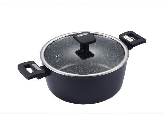 Schäfer Bratentopf mit Deckel Marble Black Ø 24cm