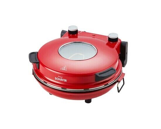 Schäfer Pizzamaker 32cm mit Zubehör Pizzaofen 1200W Rot