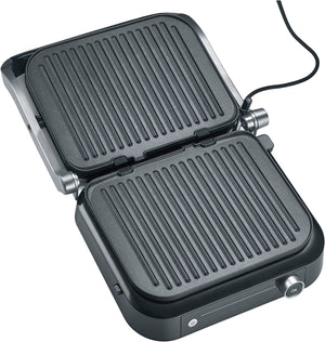 Grillfläche 31,3 × 24,5 cm, rechteckige Platten, schwarze Ausführung