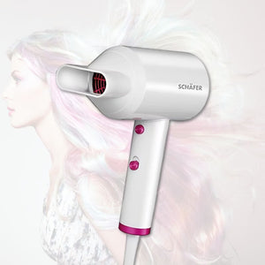 Schäfer Haartrockner Weiß 2000 W mit 360° Styling-Düse und ergonomischem Griff