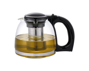 700 / 1200ml Glas-Teekanne+Edelstahl-Teesieb Glaskanne Teekännchen Tee-Kanne