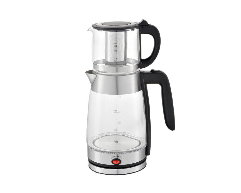 Elektrischer Teekocher / Wasserkocher mit Glas Kanne 1,8 L