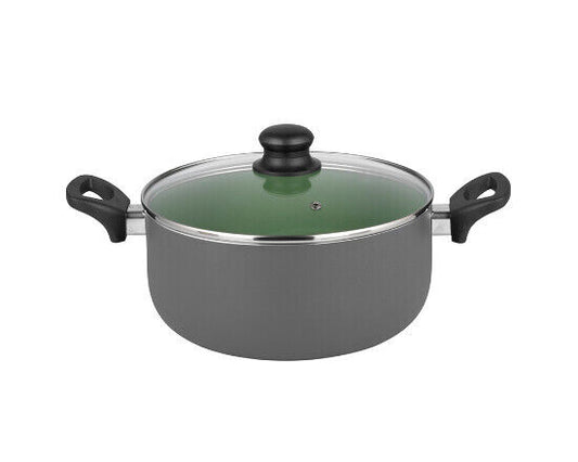 Michelino Bratentopf mit Deckel Serie Lara 28cm Durchmesser grün/grau