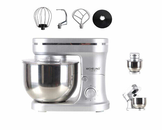Küchenmaschine 1200 Watt Schwarz/silber mit Zubehör Edelstahlschüssel mit 5 L