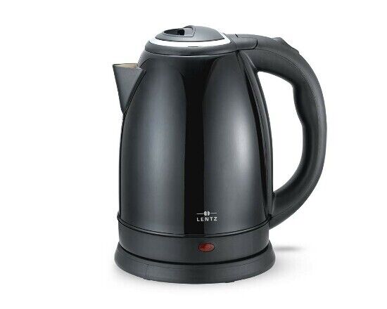 Lentz Edelstahl Wasserkocher 1800w 1,8L Schwarz/Kupfer/Rot