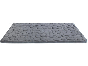 WENKO Memory Badematte 50x80cm Grau Anti Rutsch Kieselstein-Optik