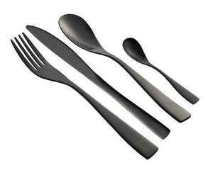 Schäfer Besteckset 24 teilig Menü Tafel 6 Personen Metallic Schwarz