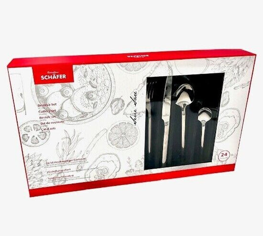 Schäfer Besteckset 24 teilig Serie Sare für 6 Personen Edelstahl 18/10 Mehrzweck