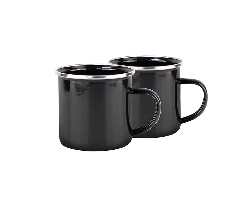 Michelino 2 Campingbecher Emaille Henkelbecher Kaffeebecher Outdoor 350ML NEU