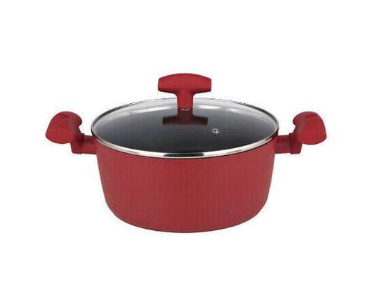 Michelino Fleischtopf mit Deckel Serie Nora Rot Durchmesser 20/24/28cm