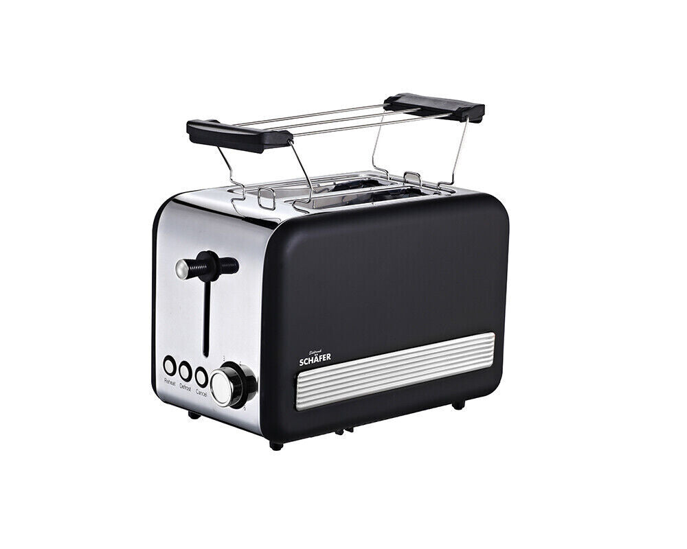 Toaster 2 Scheiben RETRO Edelstahl Schäfer  schwarz weiß