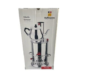 HOFFMANNS robuster Edelstahl-Holzkohlen Samowar mit Teekanne Semaver