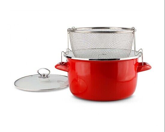 Schäfer Frittiertopf 5 tlg Hochwertiger Edelstahl Induktion Korb Fritteuse