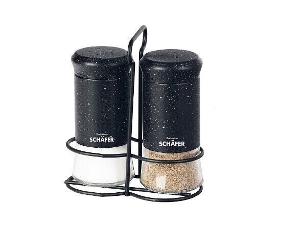 Schäfer Salzstreuer Pfefferstreuer Streuer-Set Gewürzstreuer Menage Halterung