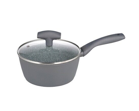 Michelino Stieltopf mit Deckel Serie Nora grau 18cm durchmesser