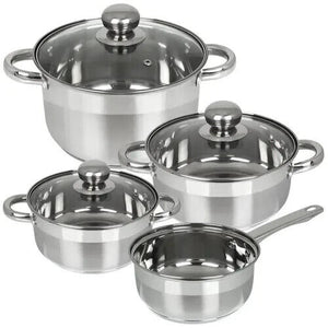 MICHELINO DENVER Edelstahl Kochtopf-Set - Silber, 7-eilig