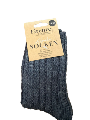 2er Set Kuschelige Wintersocken aus Alpakawolle für Damen und Herren im 2er Set