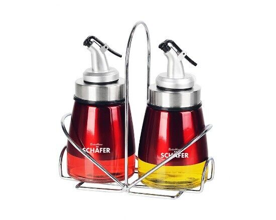 Essig-/Öl-Menage Metallic Red Schäfer 3 Teilig