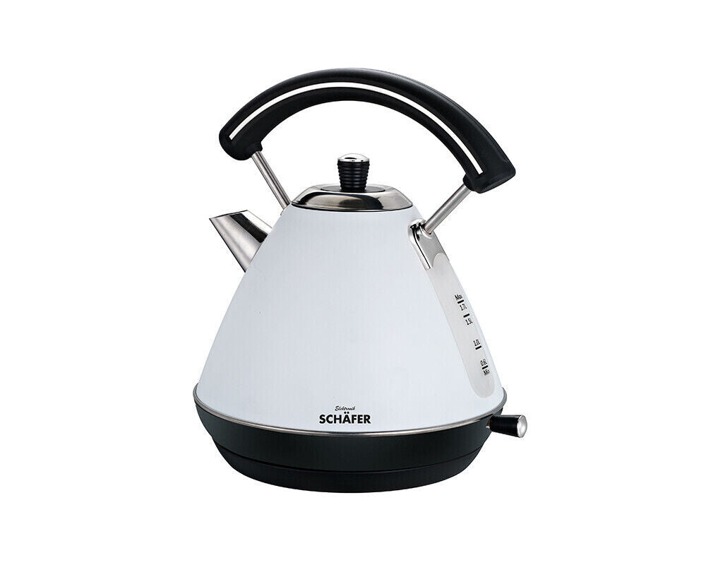 Schwarz Wasserkocher Retro 1,7 Liter weiß schwarz