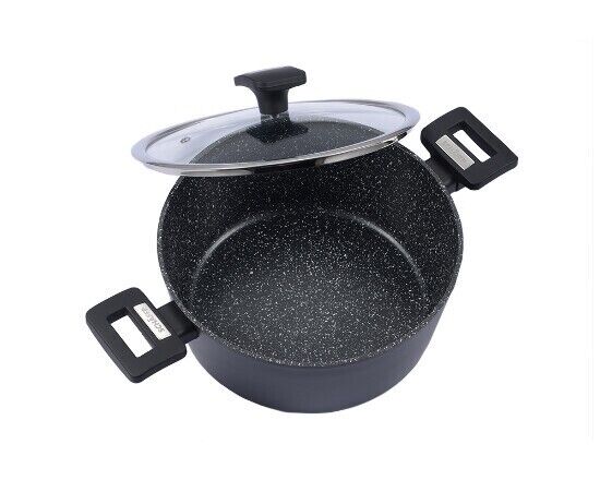 Schäfer Bratentopf mit Deckel Marble Black Ø 24cm