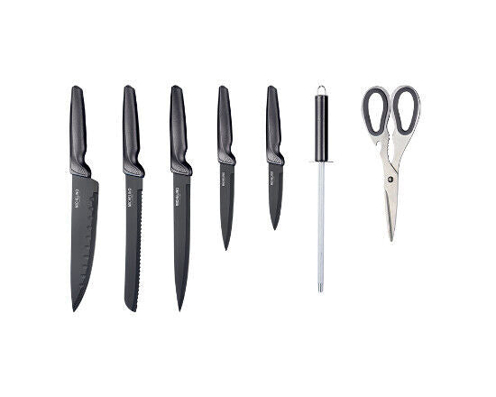 Michelino Messer-Set 8-teilig inkl. Acrylständer Messerblock verschiedene Farben