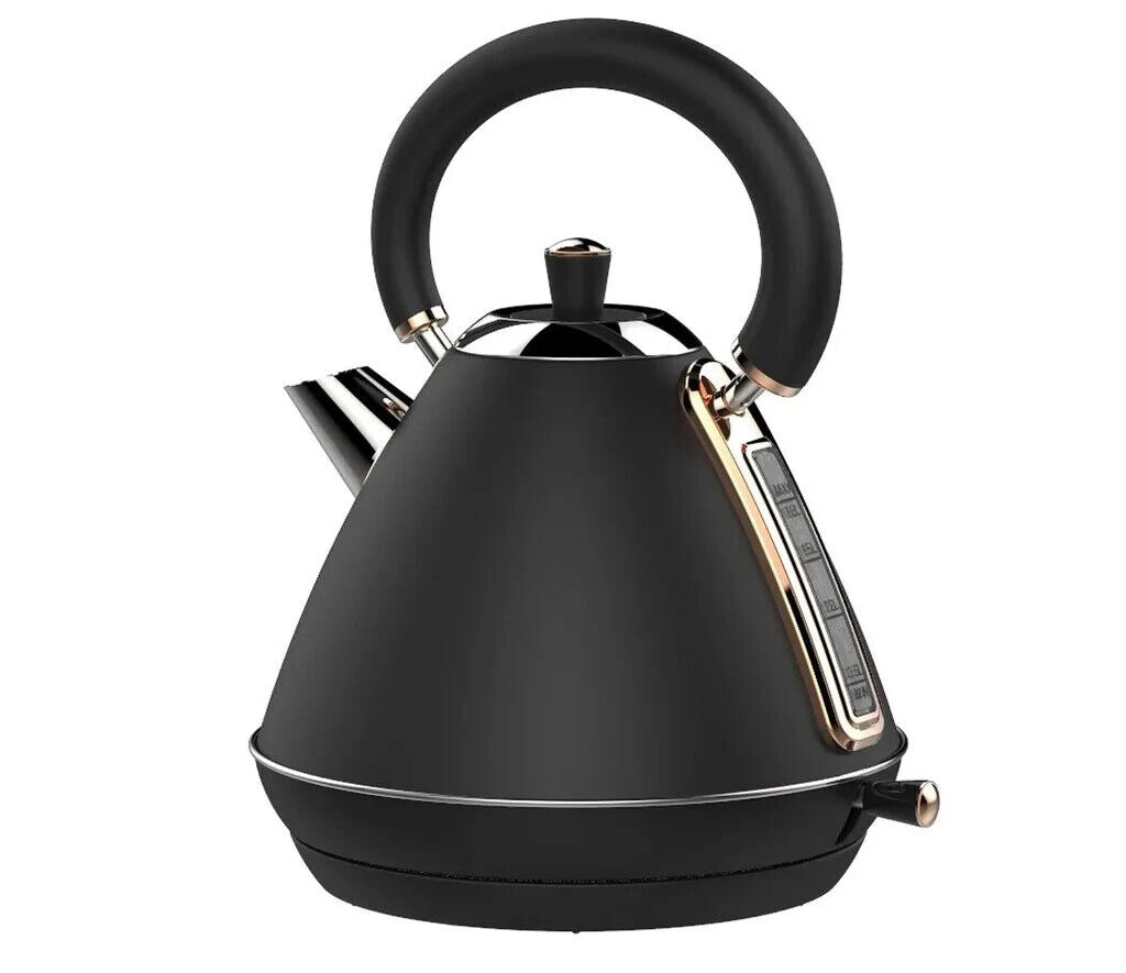 Wasserkocher Retro Wasserkessel 1,7 Liter Aut. Abschaltung Schwarz/Gold