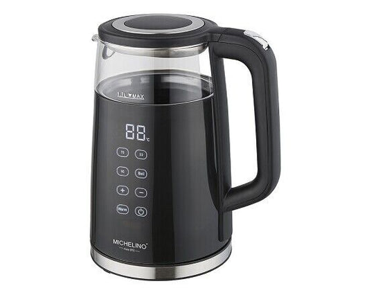 MICHELINO digitaler 1,7L Wasserkocher mit Temperatureinstellung kabellos digital