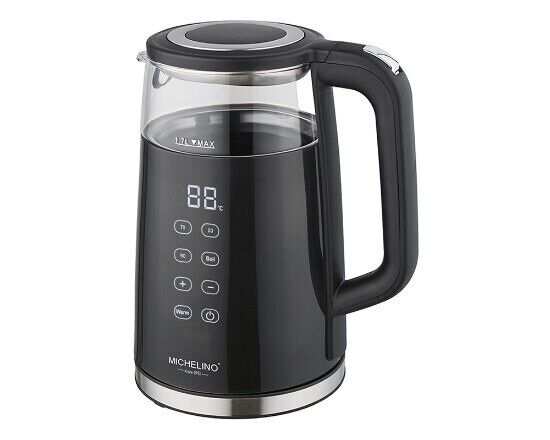MICHELINO digitaler 1,7L Wasserkocher mit Temperatureinstellung kabellos digital