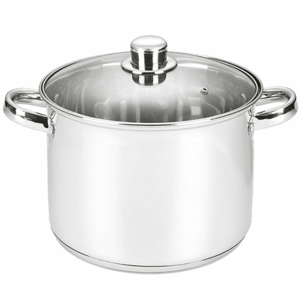 Michelino Edelstahl Topf Kasserolle Töpfe Kochtopf Glasdeckel Induktion 1,2-4,7L