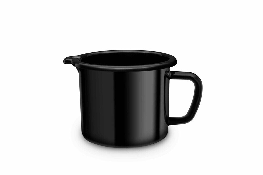 Milchtopf Emaillentopf Milchkocher Induktion Backofentopf Schwarz Kaffeetopf