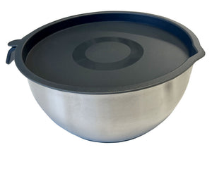 Michelino Edelstahl Rührschüssel Serie Tobias Rührschale mit Deckel Silikongr...