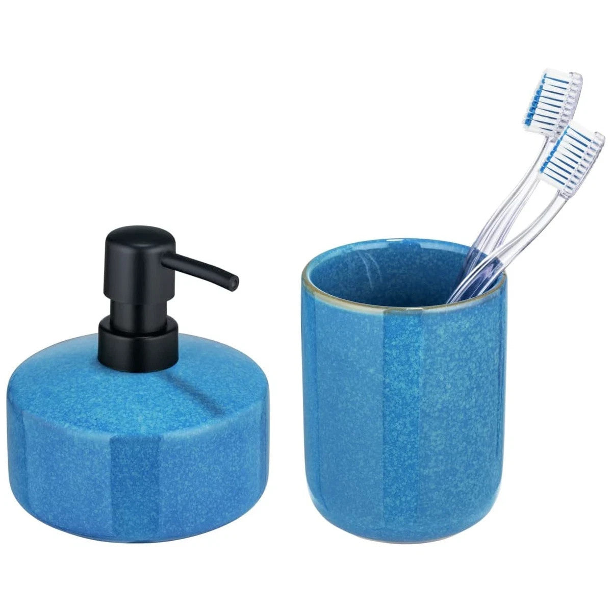 Wenko Bad Accessoire Set Modell Varzi – 2-teilig Set für Zahnbürste und Seife