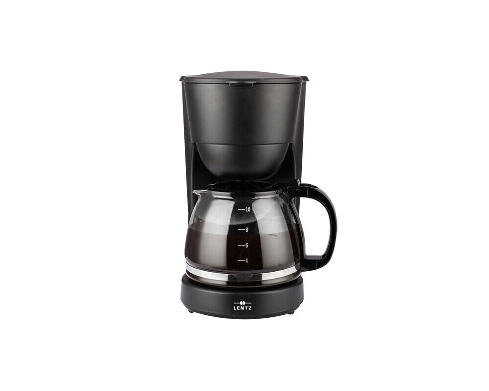 Lentz Kaffeemaschine Filterkaffeemaschine 10 Tassen 1,25L 750 Watt schwarz NEU
