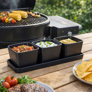 WENKO Dipschale Snackschale Snacks Servierschale Snack  Tapas Set 0,3L Schwarz