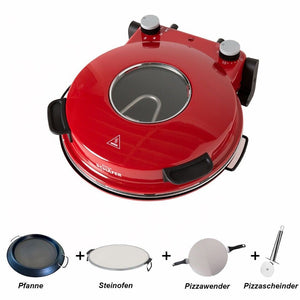 Schäfer Pizzamaker 32cm mit Zubehör Pizzaofen 1200W Rot