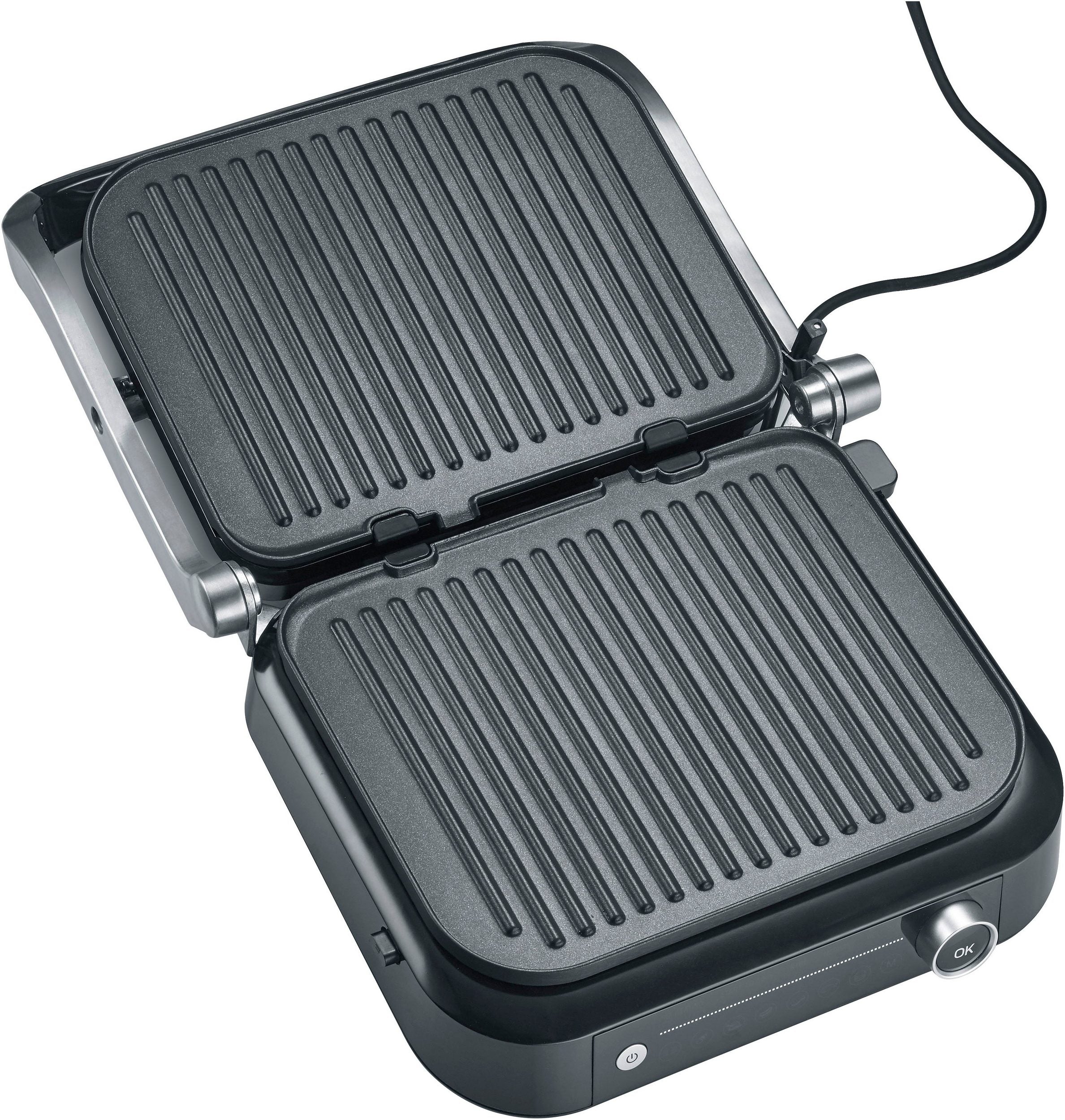 Grillfläche 31,3 × 24,5 cm, rechteckige Platten, schwarze Ausführung