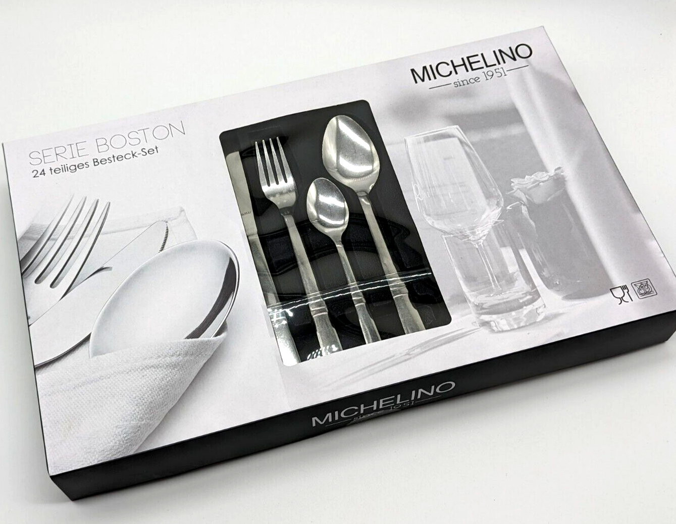 Michelino Besteckset Boston aus Edelstahl, 24-teilig, glänzend, modern