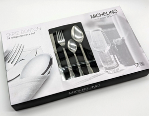 Michelino Besteckset Boston aus Edelstahl, 24-teilig, glänzend, modern